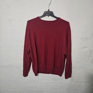 Hart Schaffner Marx Mens 3XB Red Extra Fine Merino Wool Long Sleeve Shirt